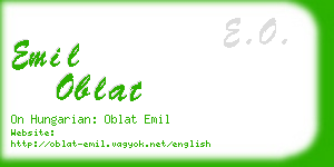 emil oblat business card